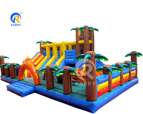 Parco di divertimenti attrezzature da gioco tema dinosauro gonfiabile divertimento città castello slide combo