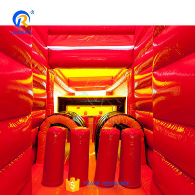 OEM accettabile gonfiabile grande camion rosso castello combo scivolo per bambini con soffiatore e scivolo