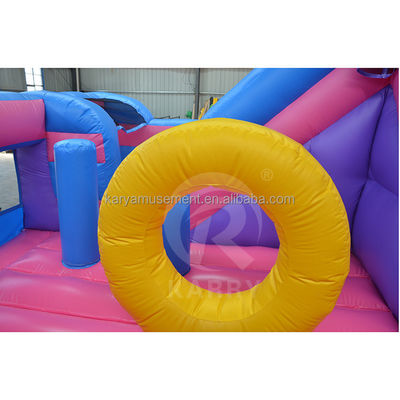 Outdoor Commerciale Bambino ostacolo Toboggan gonfiabile Salto Casa Unicorn tema arcobaleno