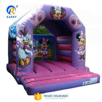 Caratteristiche di cartoni animati carini castello rimbalzante purpurino gonfiabile salto rimbalzante castello