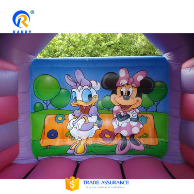 Caratteristiche di cartoni animati carini castello rimbalzante purpurino gonfiabile salto rimbalzante castello