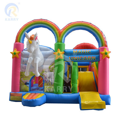 Casa gonfiabile a tema unicorno personalizzata con slide Fun Playground Bouncer