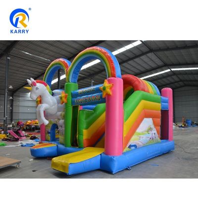 Casa gonfiabile a tema unicorno personalizzata con slide Fun Playground Bouncer