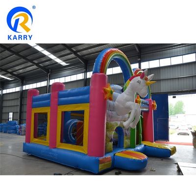 Casa gonfiabile a tema unicorno personalizzata con slide Fun Playground Bouncer