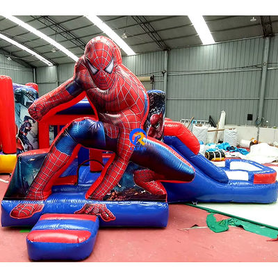 Capacità massima 100-500 kg Spiderman Casa gonfiabile con piscina e castello