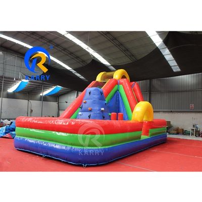Giochi gonfiabili all'aria aperta Castello a rimbalzo con combo di scivolo e scalare