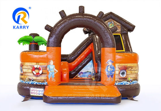 Intrattenimento all'aria aperta Castello gonfiabile in PVC unisex con disegno di nave pirata