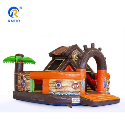 Intrattenimento all'aria aperta Castello gonfiabile in PVC unisex con disegno di nave pirata