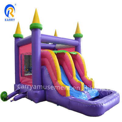 Casa gonfiabile a rimbalzo a doppio scivolo e salto in piscina in PVC per giochi commerciali all'aperto
