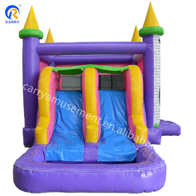 Casa gonfiabile a rimbalzo a doppio scivolo e salto in piscina in PVC per giochi commerciali all'aperto
