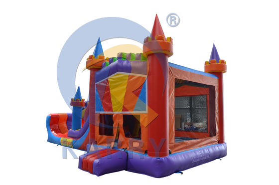 PORTABLE Commerciale Castello a rimbalzo colorato Casa a rimbalzo gonfiabile con scivolo