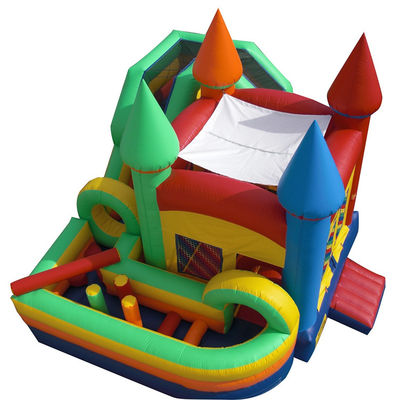 Colore personalizzato castello gonfiabile scivolo casa rimbalzo combo con scivolo