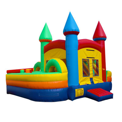 Colore personalizzato castello gonfiabile scivolo casa rimbalzo combo con scivolo