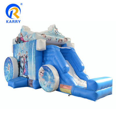 14 Years Up Frozen Wagon Casa gonfiabile a rimbalzo con diapositiva popolare cartone animato Castello a rimbalzo