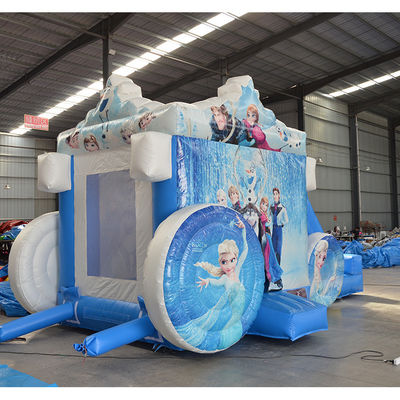 14 Years Up Frozen Wagon Casa gonfiabile a rimbalzo con diapositiva popolare cartone animato Castello a rimbalzo