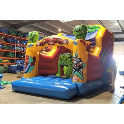 Dimensioni opzionali 3D Monster Casa gonfiabile rimbalzatore con scivolo asciutto Combo Air Bouncer