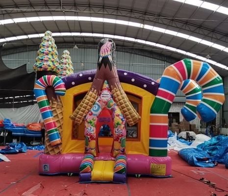 Parco giochi per bambini all'aperto essenziale CARRY Inflatabile Candy House Combo Bouncer con scivolo