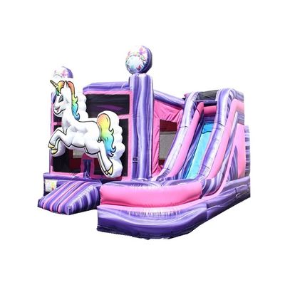 Dimensioni personalizzate case gonfiabili casa rimbalzo scivolo d'acqua con Rainbow Unicorn Design