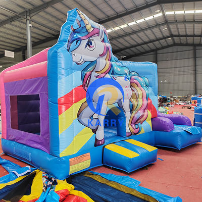 Dimensioni personalizzate case gonfiabili casa rimbalzo scivolo d'acqua con Rainbow Unicorn Design