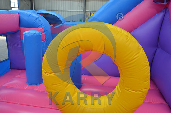 Rainbow Double Unicorn Air Trampoline Castello gonfiabile Slide Combo H14ft per eventi di festa
