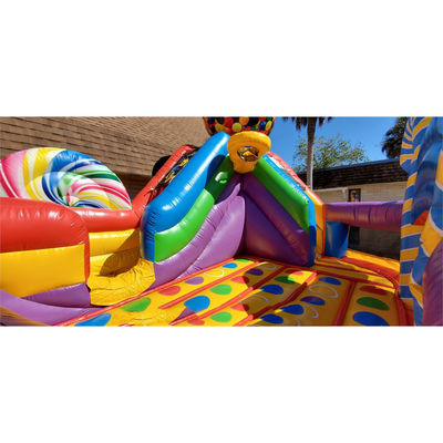Kidzone Commercial Inflatable Candy House Theme Castle Moonwalk Bouncer per la casa