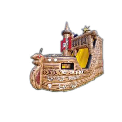 Slide combinato a colori gonfiabili con castello a rimbalzo di legno e scivolo