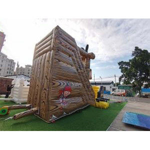 Slide combinato a colori gonfiabili con castello a rimbalzo di legno e scivolo