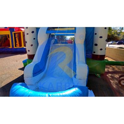 Commercial Rainbow Spotted Unicorn Inflatabile Bouncy Castle Combo Slide Accettabile OEM