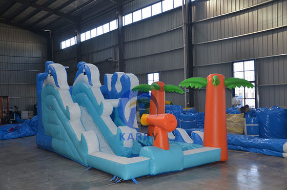 Parco giochi all'aria aperta Dolphin Whale Inflatable Castle Slide Combo per bambini da 14 anni