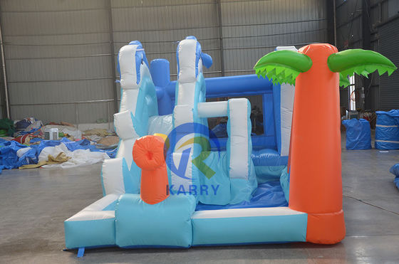 Parco giochi all'aria aperta Dolphin Whale Inflatable Castle Slide Combo per bambini da 14 anni