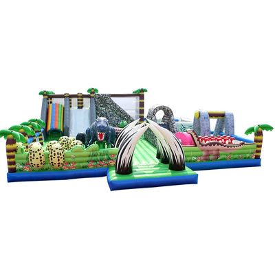 Certificato CE Portable Dino Inflatable Trampoline Bouncer Combo City Slide per bambini