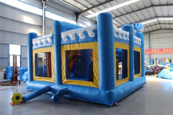 Parco giochi all'aperto unisex 5*5m Casa gonfiabile commerciale con scivolo