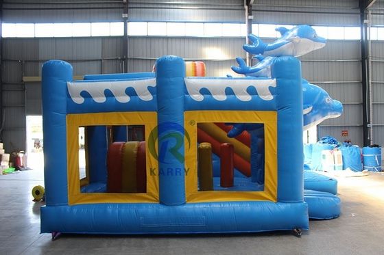 Parco giochi all'aperto unisex 5*5m Casa gonfiabile commerciale con scivolo