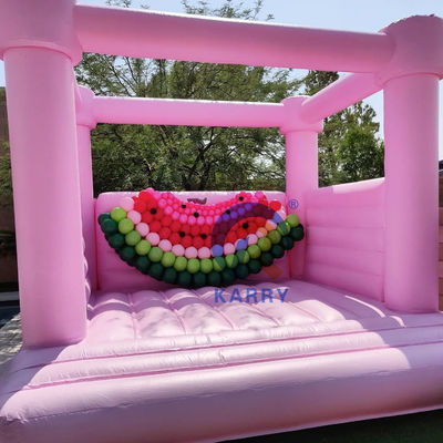 Festa di nozze Castello a balzo Trampolino gonfiabile portatile e durevole rosa leggero