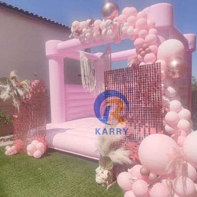 PORTABLE rosa pastello castello salto per la festa commerciale Moonwalk matrimonio casa salta