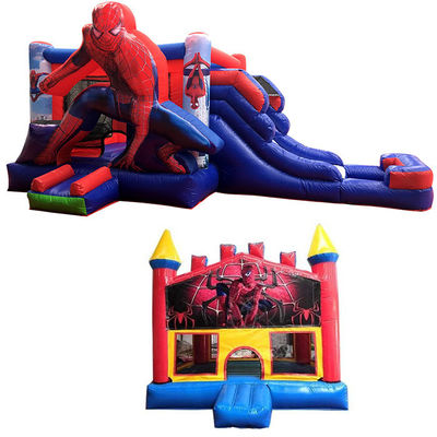 14 anni di età Commerciale PVC Spiderman pompa gonfiabile Casa con scivolo