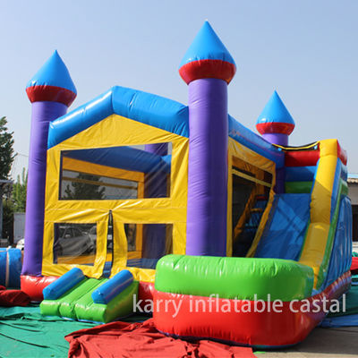 EN14960 Certificato castello gonfiabile scivolo combo 5 in 1 con design personalizzato