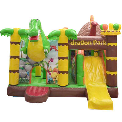 Bambini Parco di divertimenti Dinosauro Castello a balzo con diapositiva Set gonfiabile Dino Park Combo