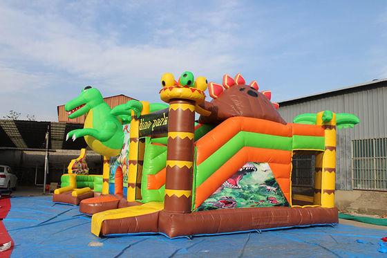 Bambini Parco di divertimenti Dinosauro Castello a balzo con diapositiva Set gonfiabile Dino Park Combo