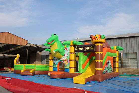Bambini Parco di divertimenti Dinosauro Castello a balzo con diapositiva Set gonfiabile Dino Park Combo