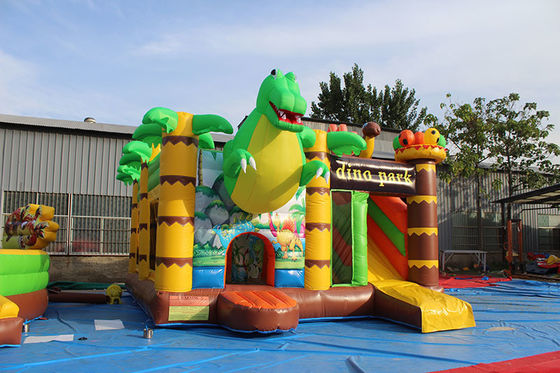 Bambini Parco di divertimenti Dinosauro Castello a balzo con diapositiva Set gonfiabile Dino Park Combo