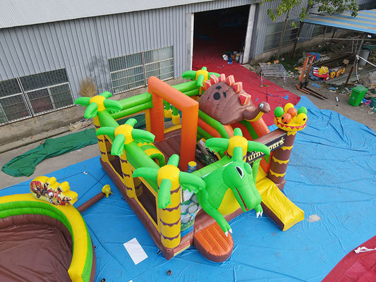Bambini Parco di divertimenti Dinosauro Castello a balzo con diapositiva Set gonfiabile Dino Park Combo