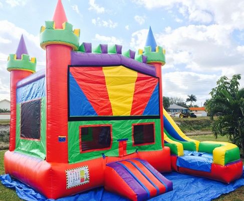 Bouncer di divertimento Jumper Combo Moonwalk Bouncer gonfiabile in PVC con scivolo d'acqua