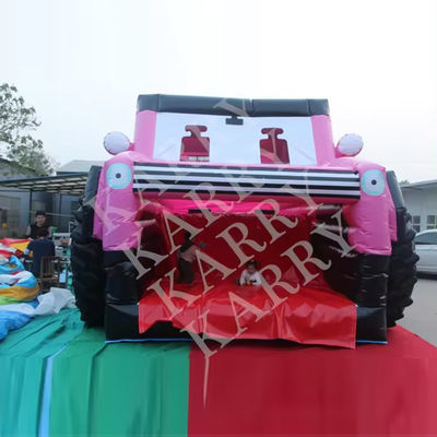 Blower con blower rosa jeep gonfiabile casa di rimbalzo con scivolo e bouncer per adolescenti
