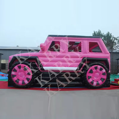 Blower con blower rosa jeep gonfiabile casa di rimbalzo con scivolo e bouncer per adolescenti