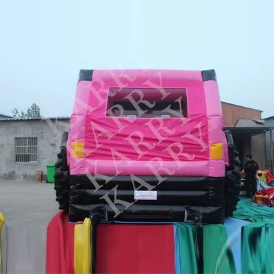 Blower con blower rosa jeep gonfiabile casa di rimbalzo con scivolo e bouncer per adolescenti