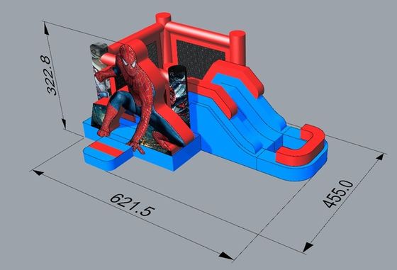 14 Years Up Superhero Spider-Man Casa gonfiabile a rimbalzo Piscina scivolo d'acqua con design piscina