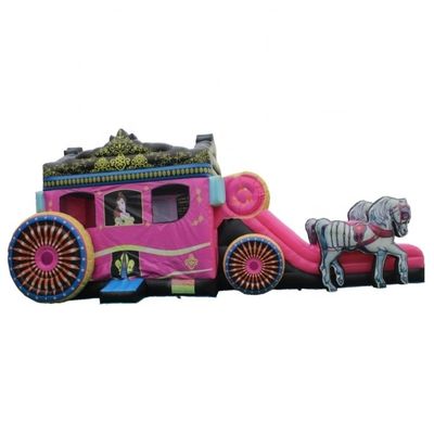 14 anni fuori Parco giochi all'aria aperta Princess Carriage Casa gonfiabile con scivolo