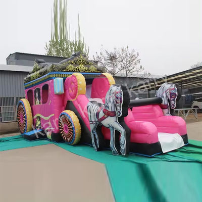 14 anni fuori Parco giochi all'aria aperta Princess Carriage Casa gonfiabile con scivolo