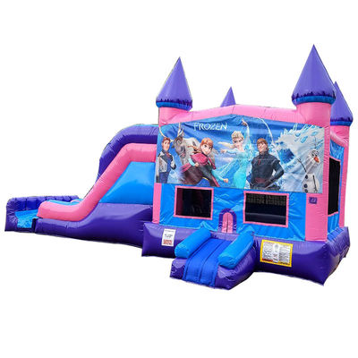 Parco giochi all'aria aperta Inflatabile Frozen Bouncy Castle con scivolo Commercial Grade Durable